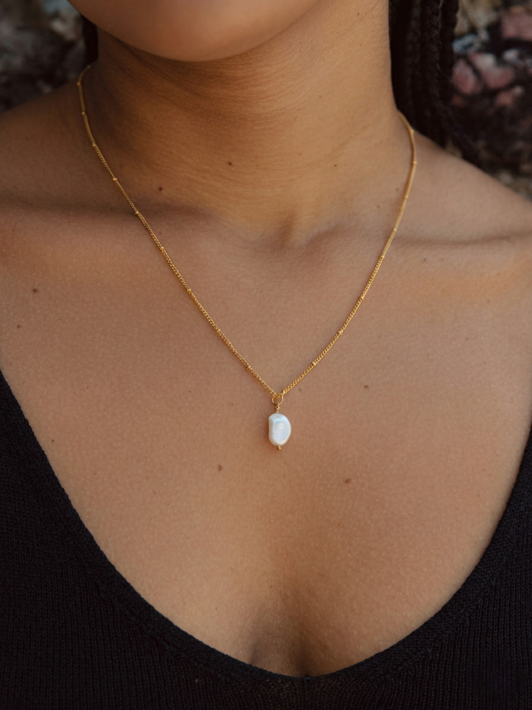 Pendentif Perle Blanche - Collier