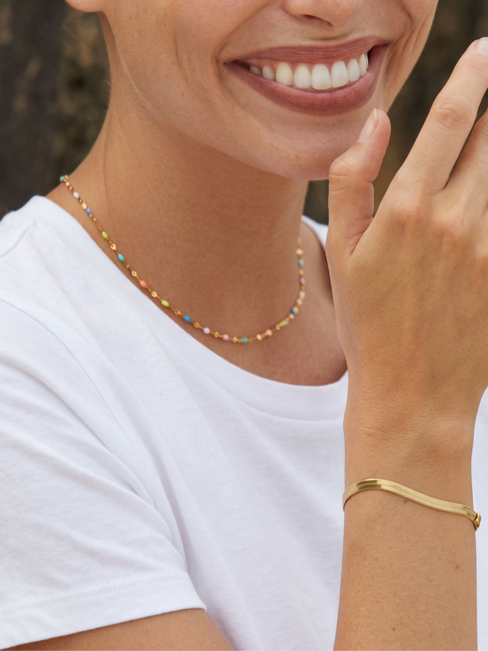 Perles arc-en-ciel- Collier